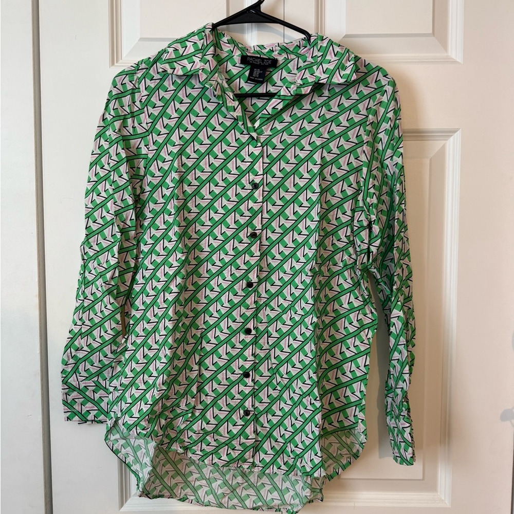 Rachel Zoe Geometric Blouse Sz XS